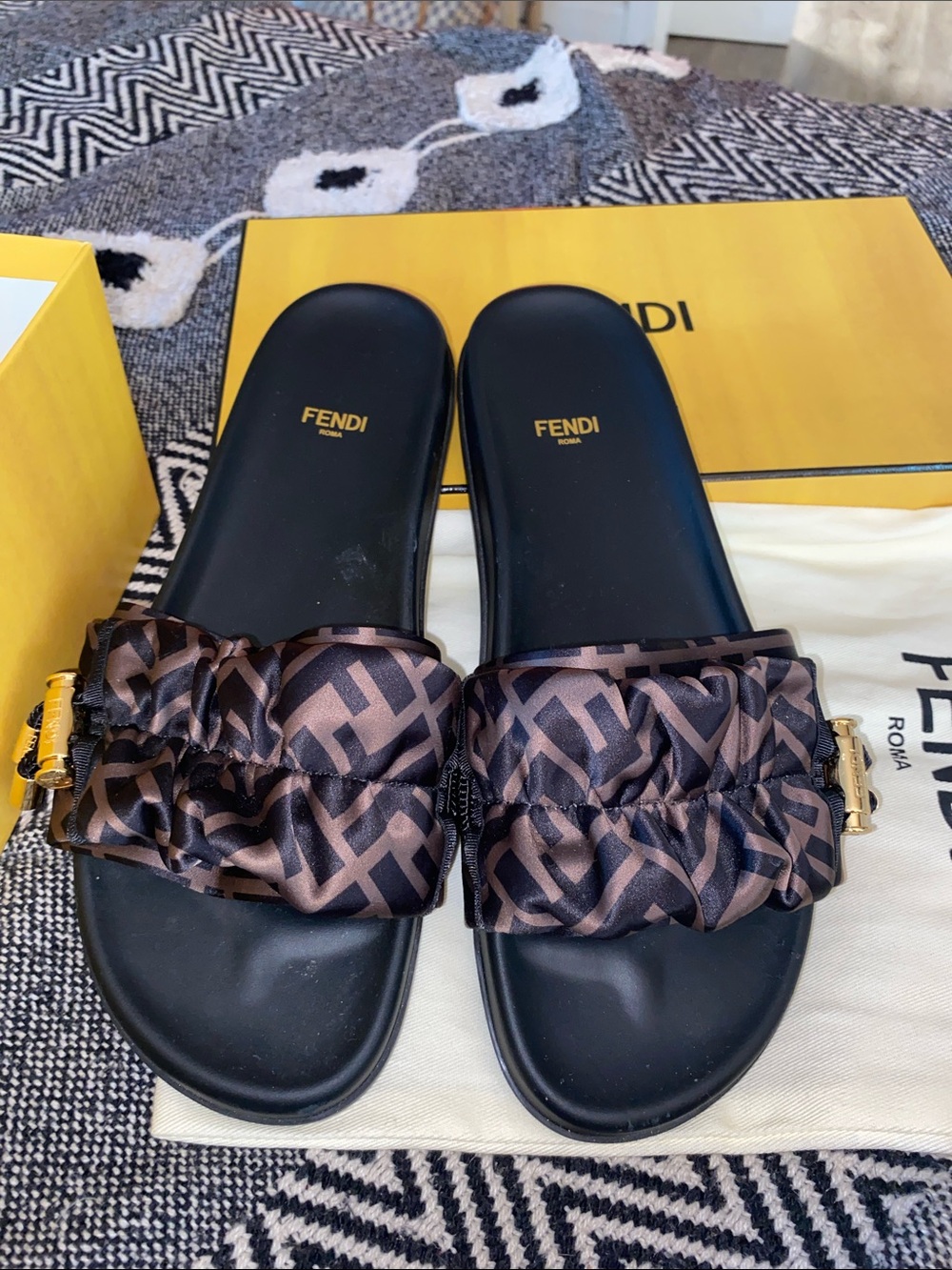 Fendi Illusion FF Slide Sandals